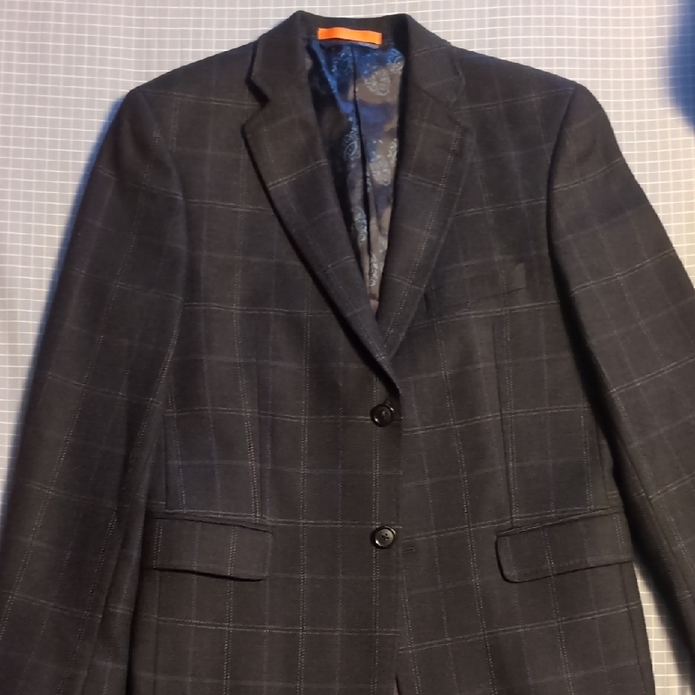 TALLIA Charcoal Gray Checkered Blazer
